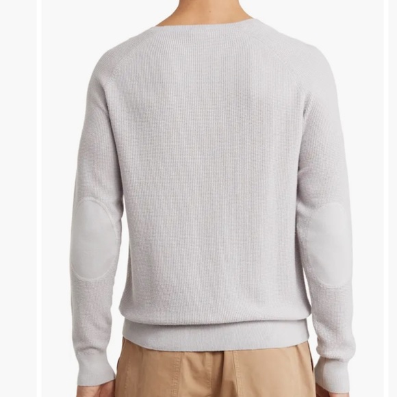 NEW⚓️Onia Men Waffle Knit Cotton Cashmere Crewneck Sweater XL Heather Gray - Picture 3 of 10